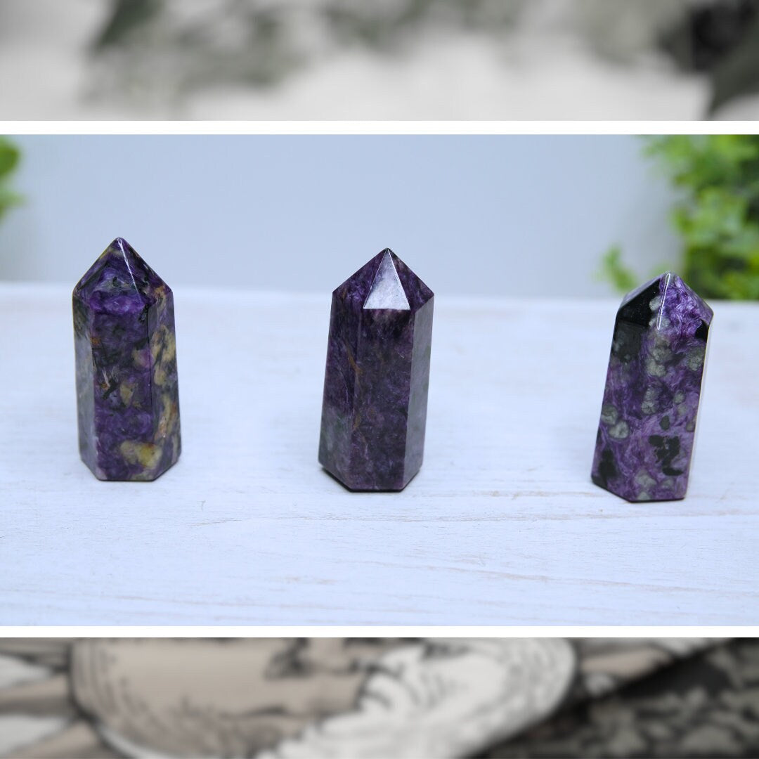 Charoite Gorgeous Purple Crystal Towers High Quality Awakening & Third Eye Chakra