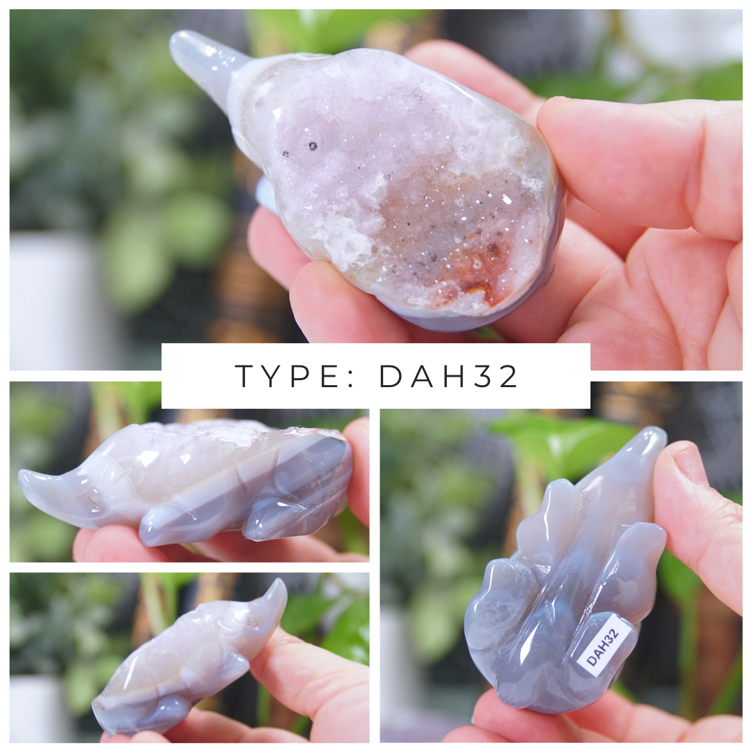 Agate & Amethyst Hedgehog Carvings