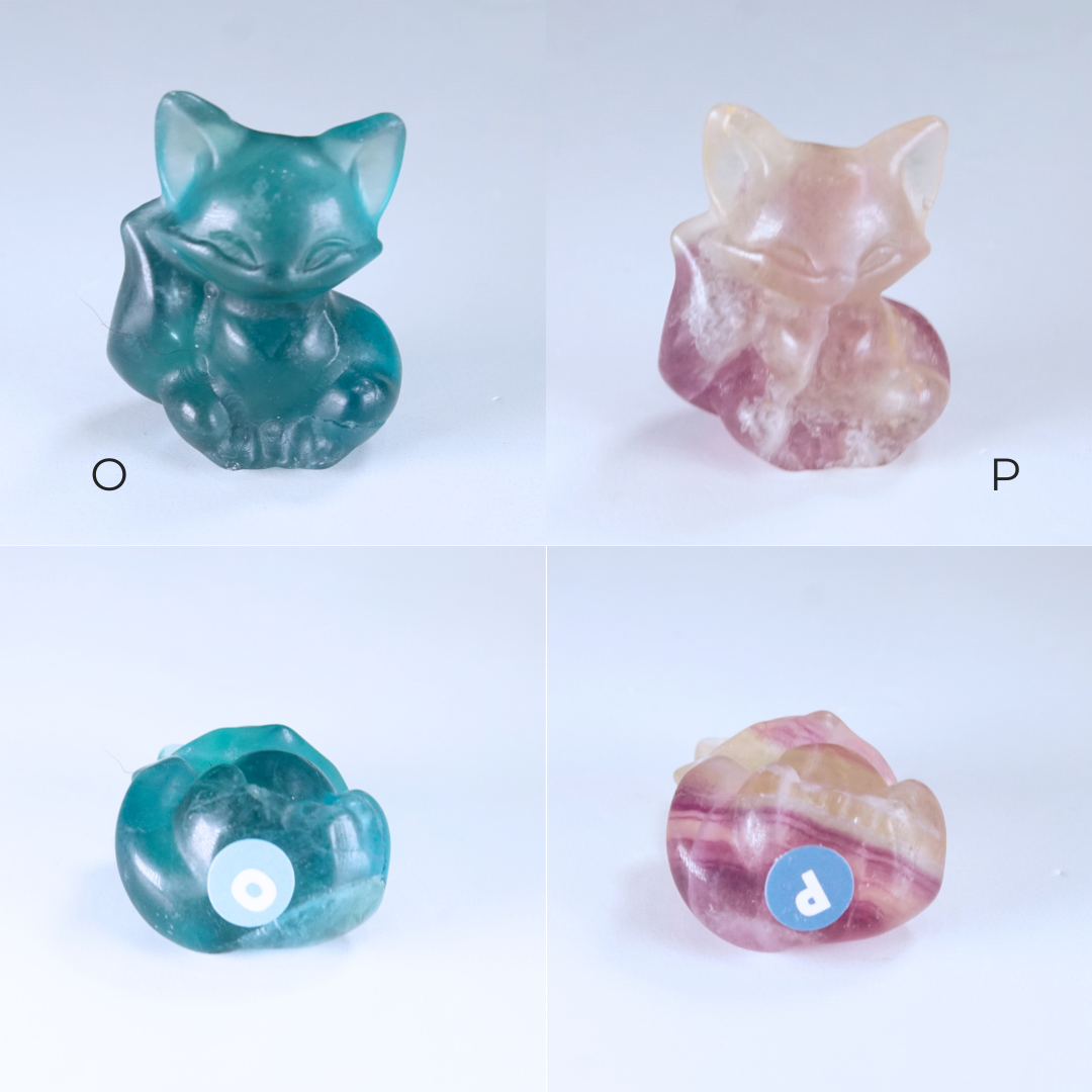 MINI Candy Fluorite Fox Carving | Pick Your Favorite