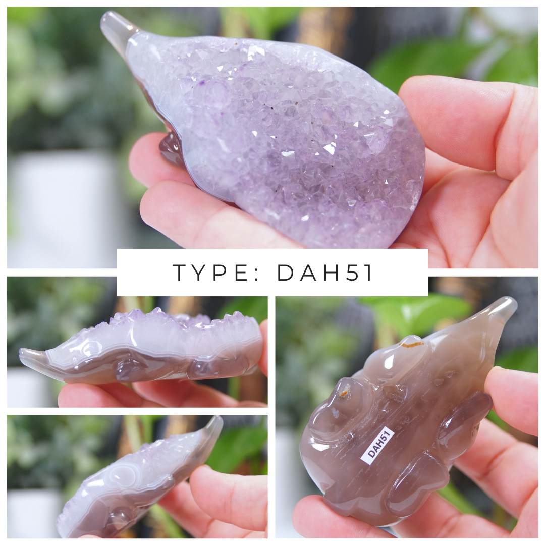 Agate & Amethyst Hedgehog Carvings