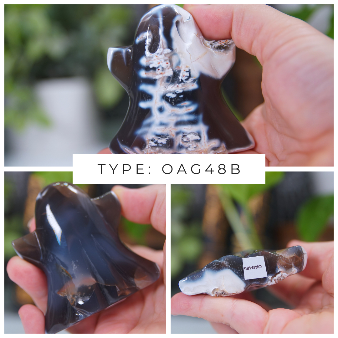Orca Agate Blue Grey Ghost Carvings
