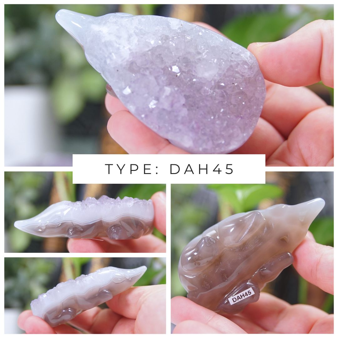 Agate & Amethyst Hedgehog Carvings