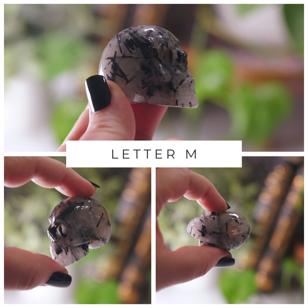 Gorgeous Black Tourmaline In Quartz Skull (Small, 2")