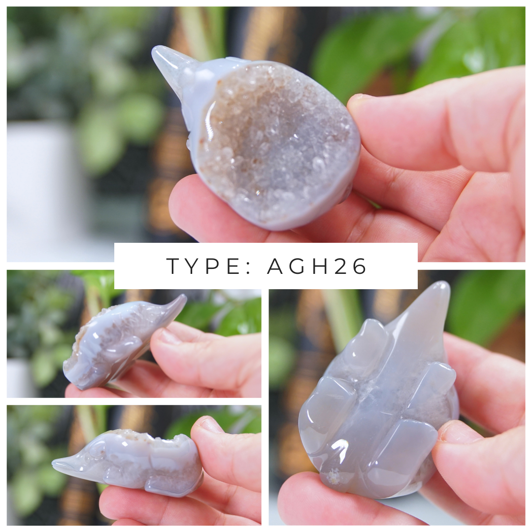Agate & Amethyst Hedgehog Carvings