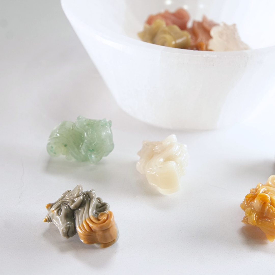 MINI Alashan Agate Unicorn Carving | Intuitively Chosen