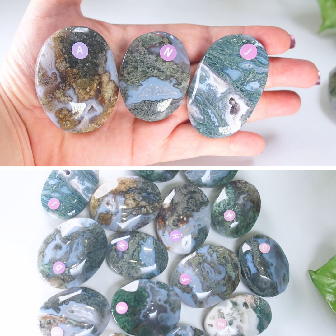 Moss Agate High Quality Palm Stones | Pick Your Favorite