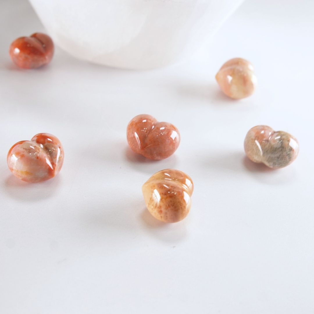 MINI Coral Jasper Heart Carving | Intuitively Chosen