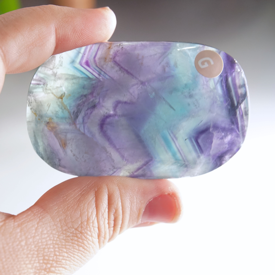 Rainbow Fluorite Palm Stone | High Quality Glassy Fluorite Palm Stone (G)