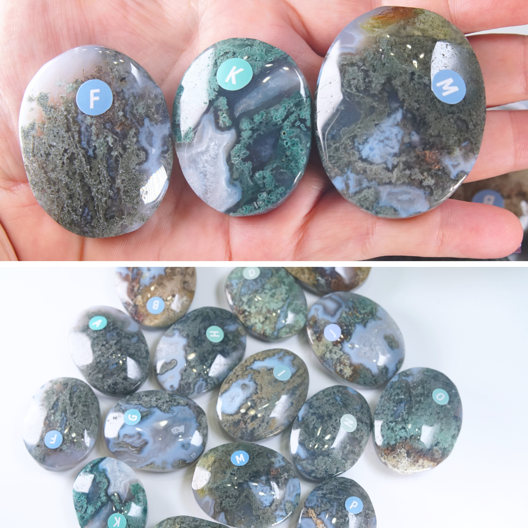 Moss Agate High Quality Palm Stones | Pick Your Favorite