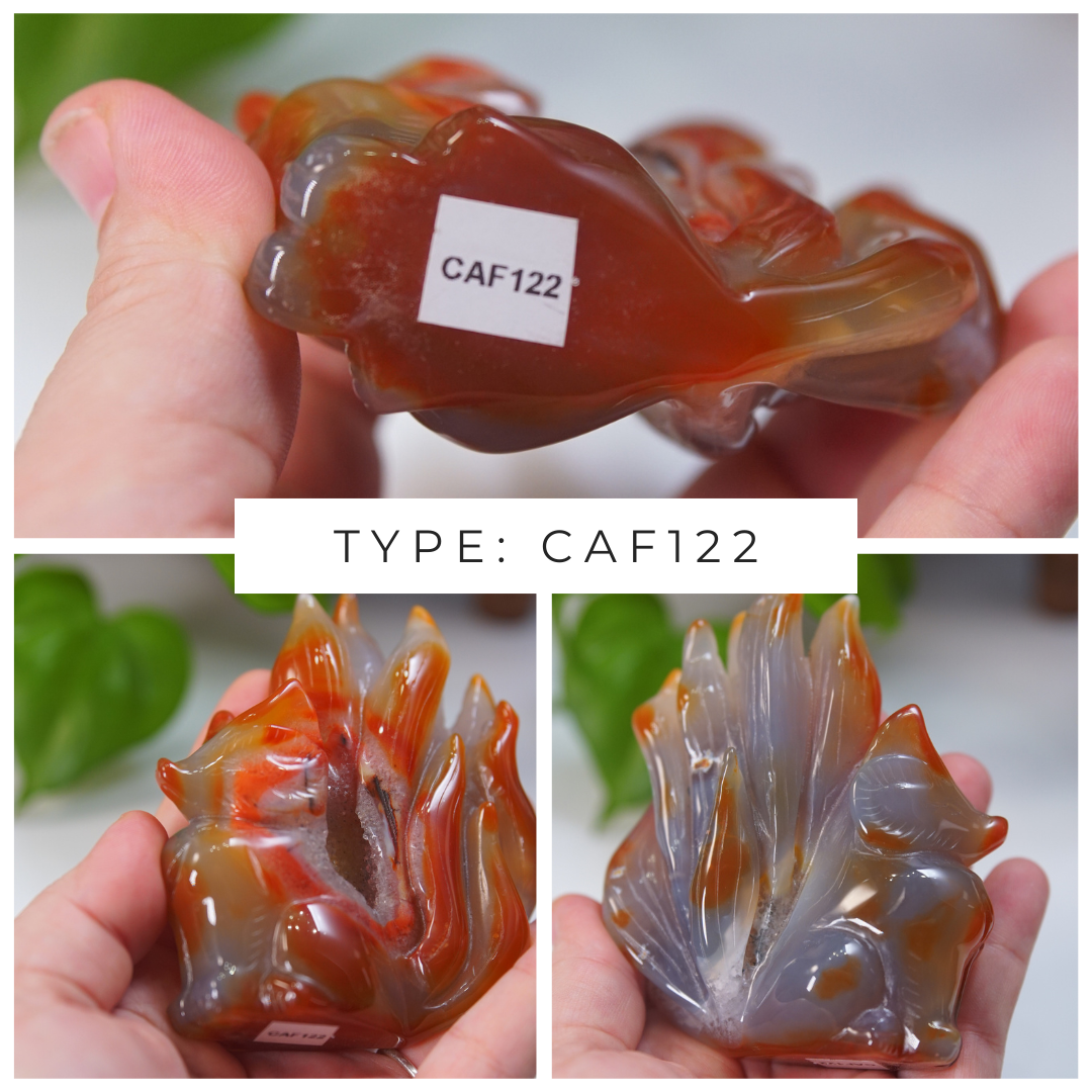 Druzy Carnelian Fox Boutique Carvings