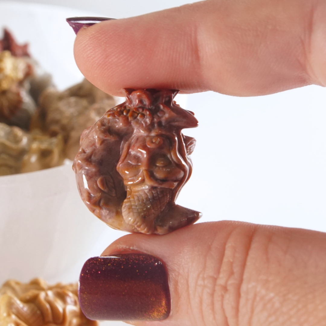 MINI Alashan Agate Sitting Mermaid On Moon Carving | Intuitively Chosen
