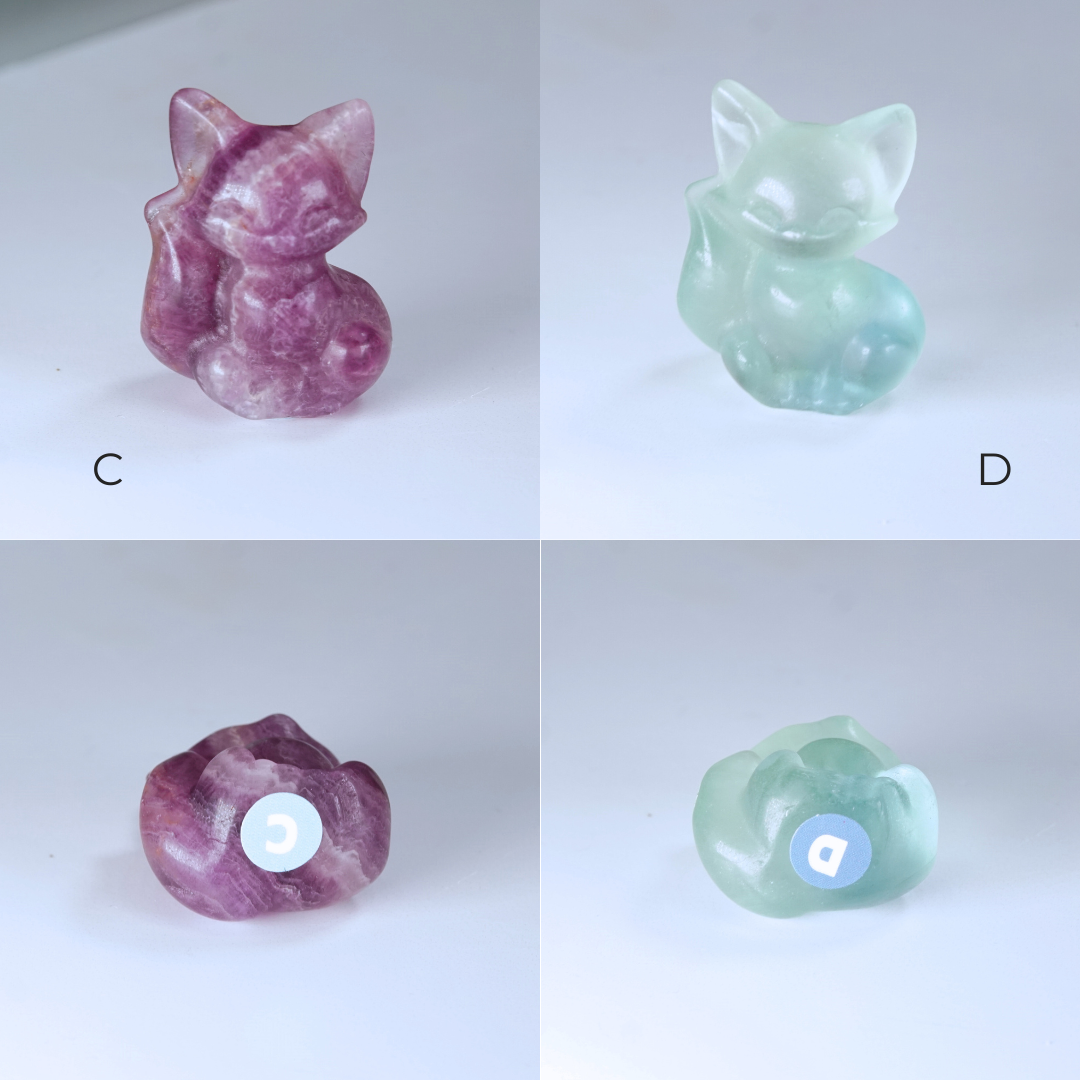 MINI Candy Fluorite Fox Carving | Pick Your Favorite
