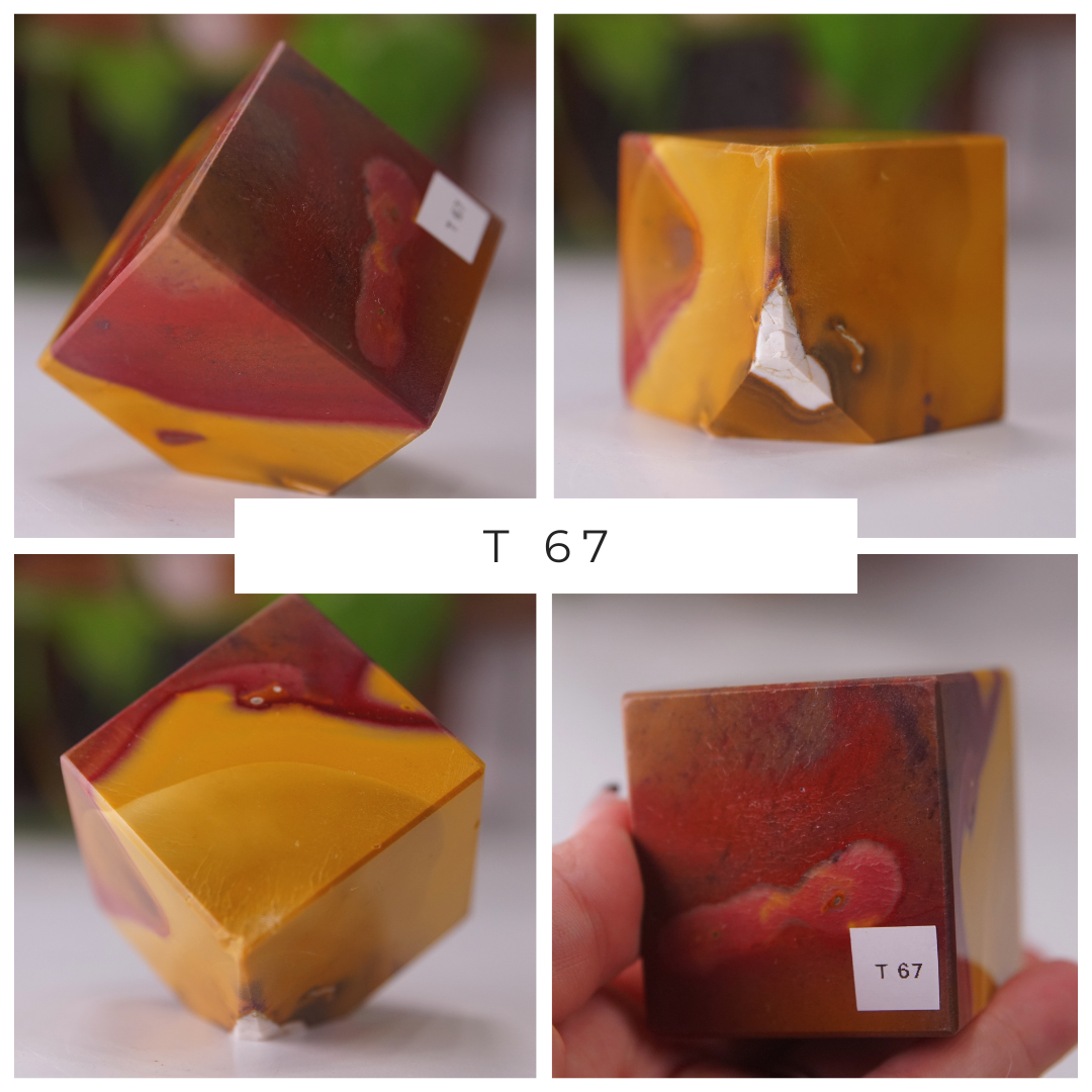 Yellow And Red With Hematite Mookaite Cubes | Pick Your Favorite