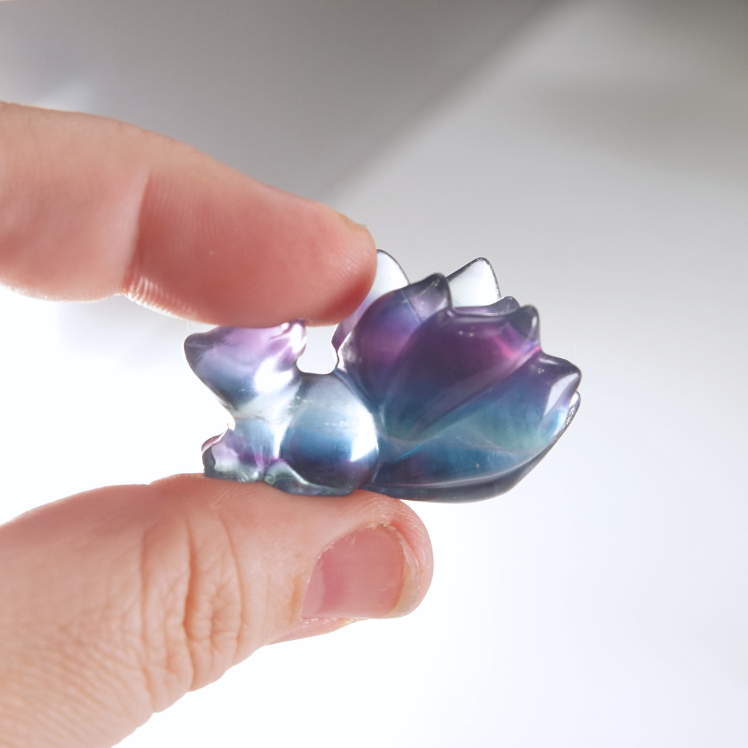 MINI Candy Fluorite Fox Carving | Intuitively Chosen