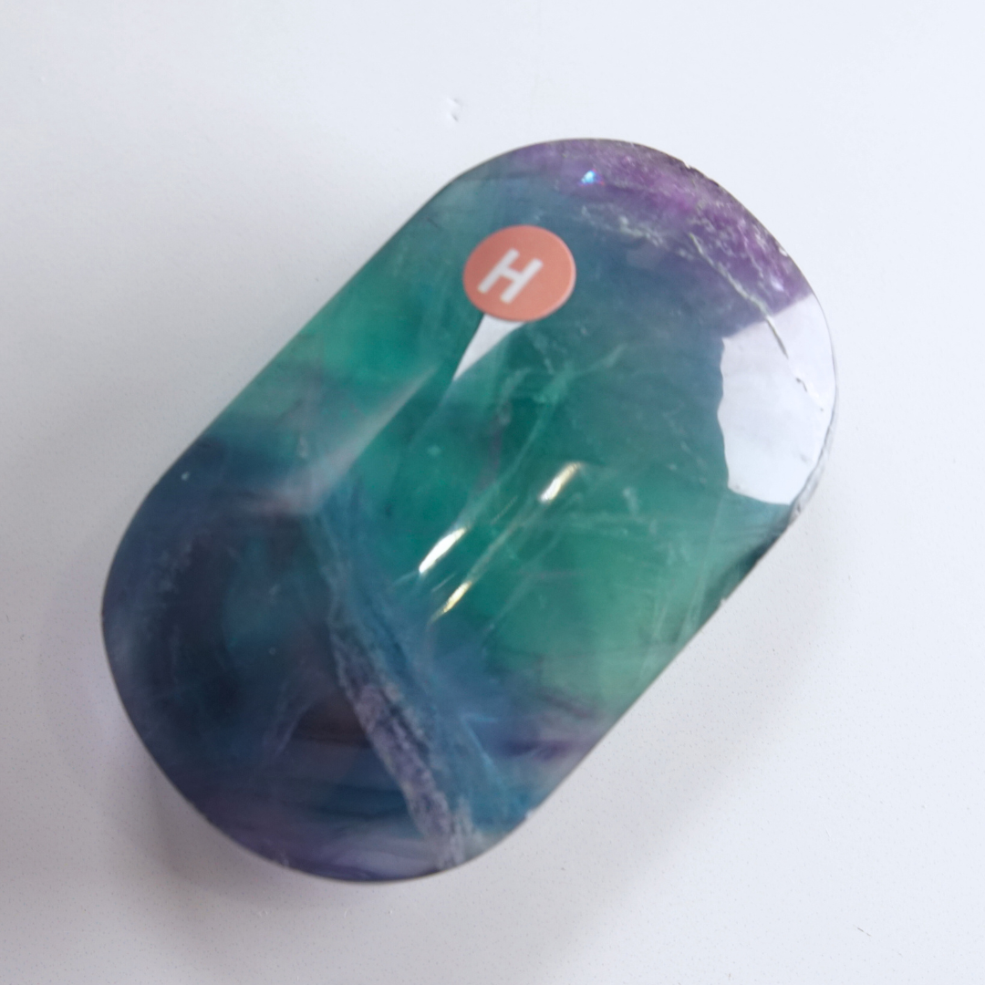 Rainbow Fluorite Palm Stone | High Quality Glassy Fluorite Palm Stone (H)