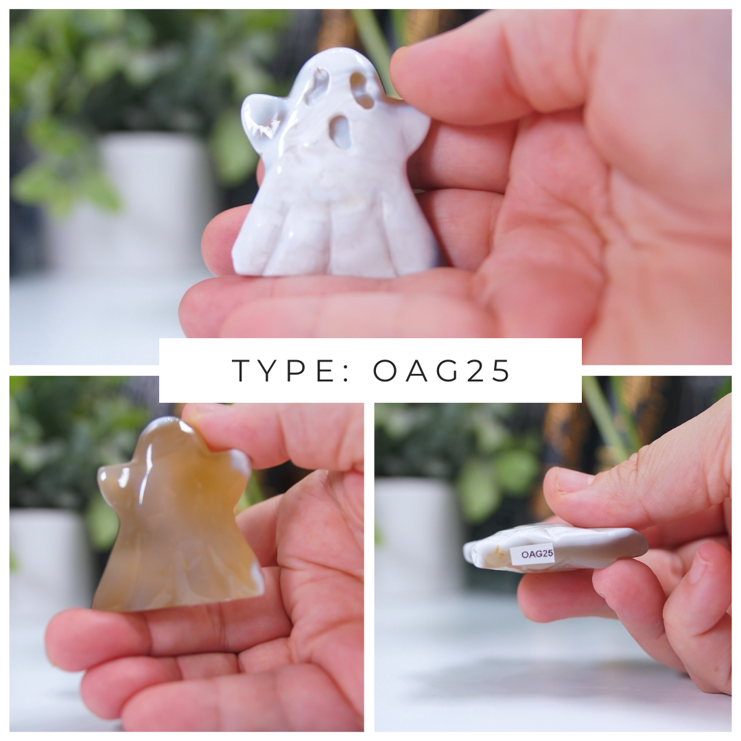 Orca Agate Blue Grey Ghost Carvings