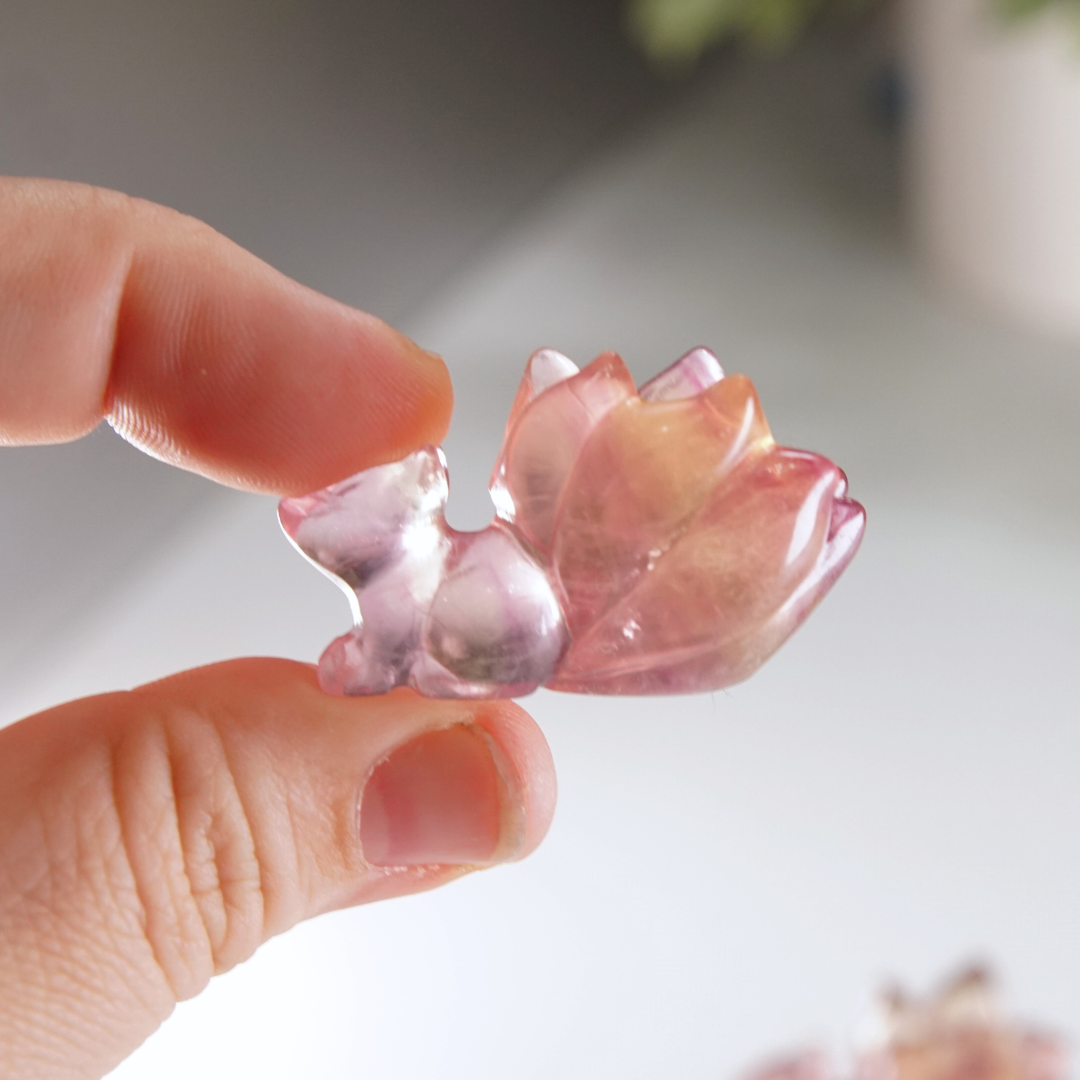 MINI Candy Fluorite Fox Carving | Intuitively Chosen