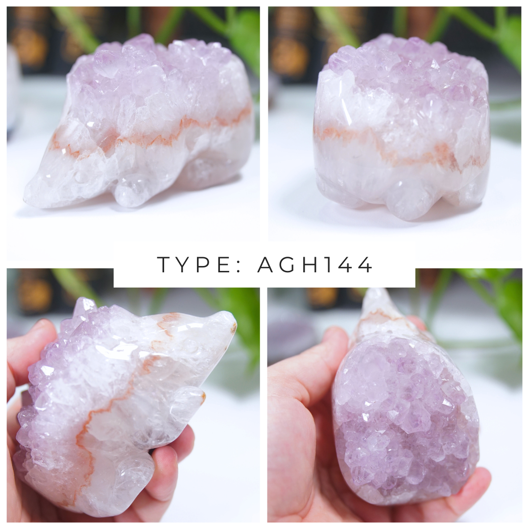 Agate & Amethyst Hedgehog Carvings
