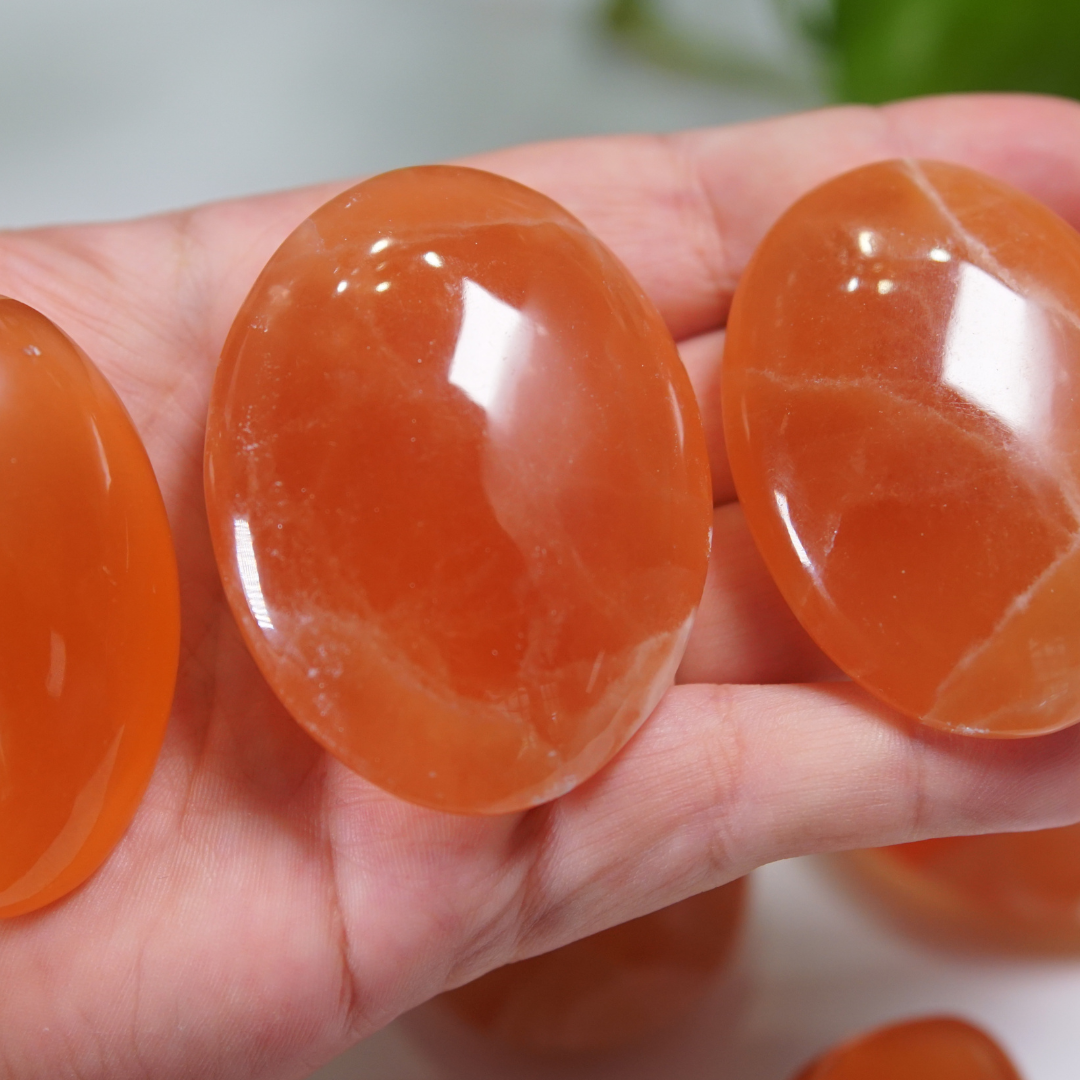 Honey Calcite Palms & Tumbles From Pakistan - Intuitively Selected