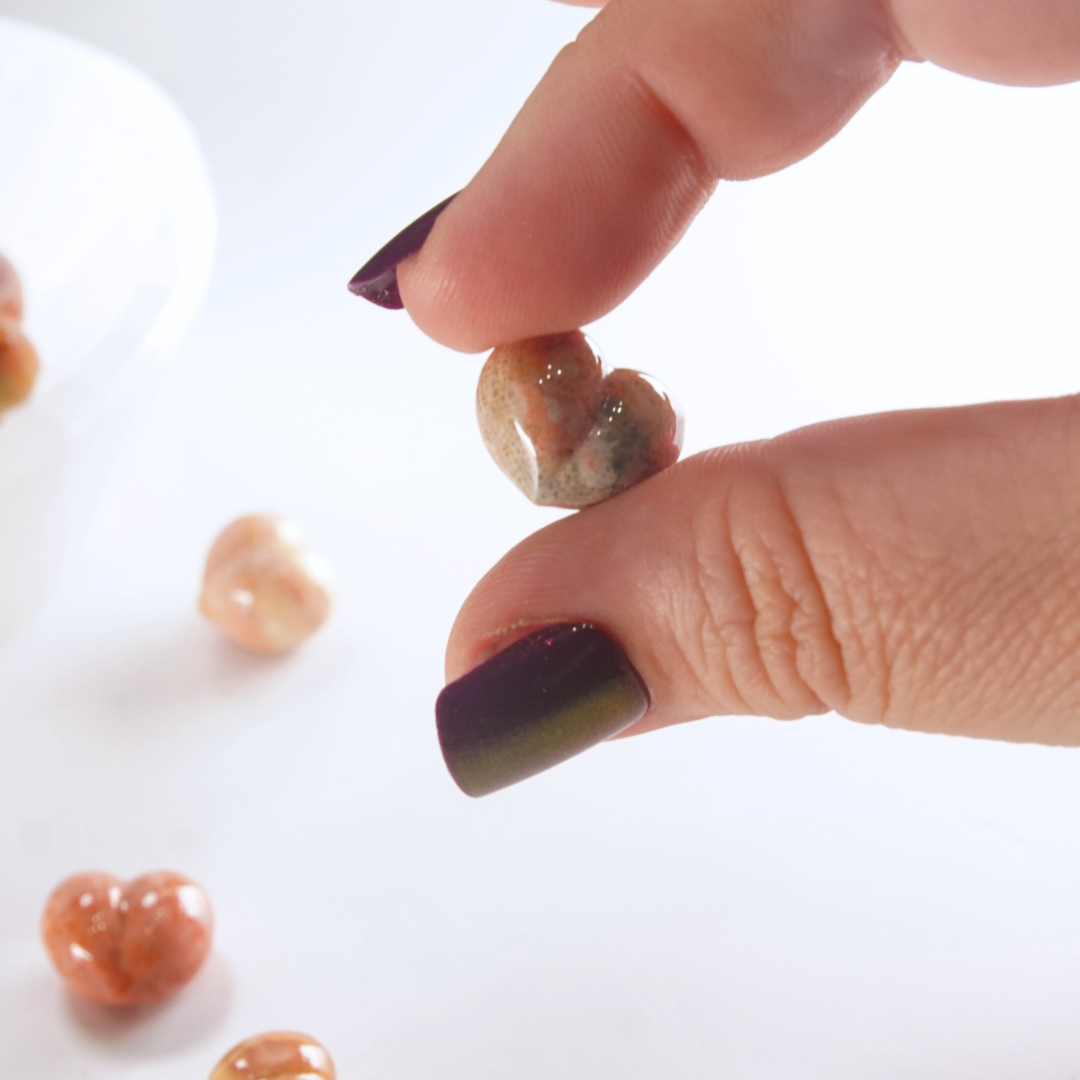 MINI Coral Jasper Heart Carving | Intuitively Chosen