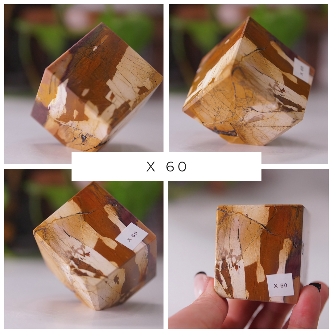 Earthy Brown, Yellow, And Red Mookaite Cubes | Pick Your Favorite
