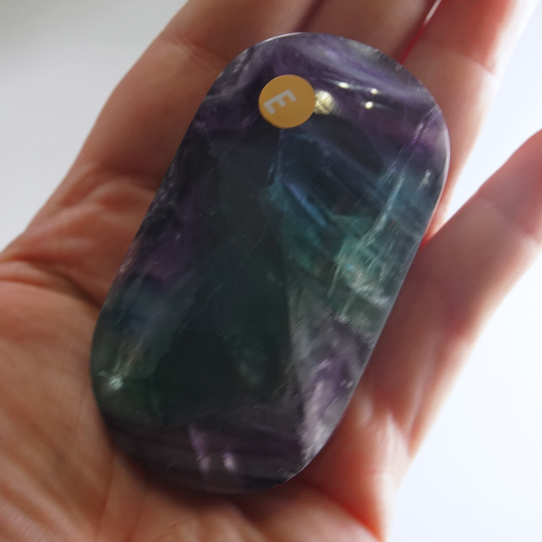 Rainbow Fluorite Palm Stone | High Quality Glassy Fluorite Palm Stone (E)
