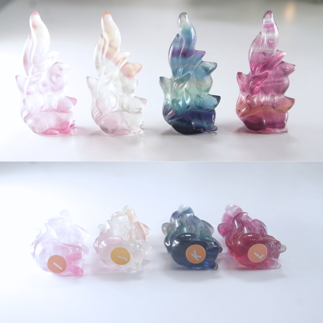 MINI Candy Fluorite Fox Carving | Pick Your Favorite