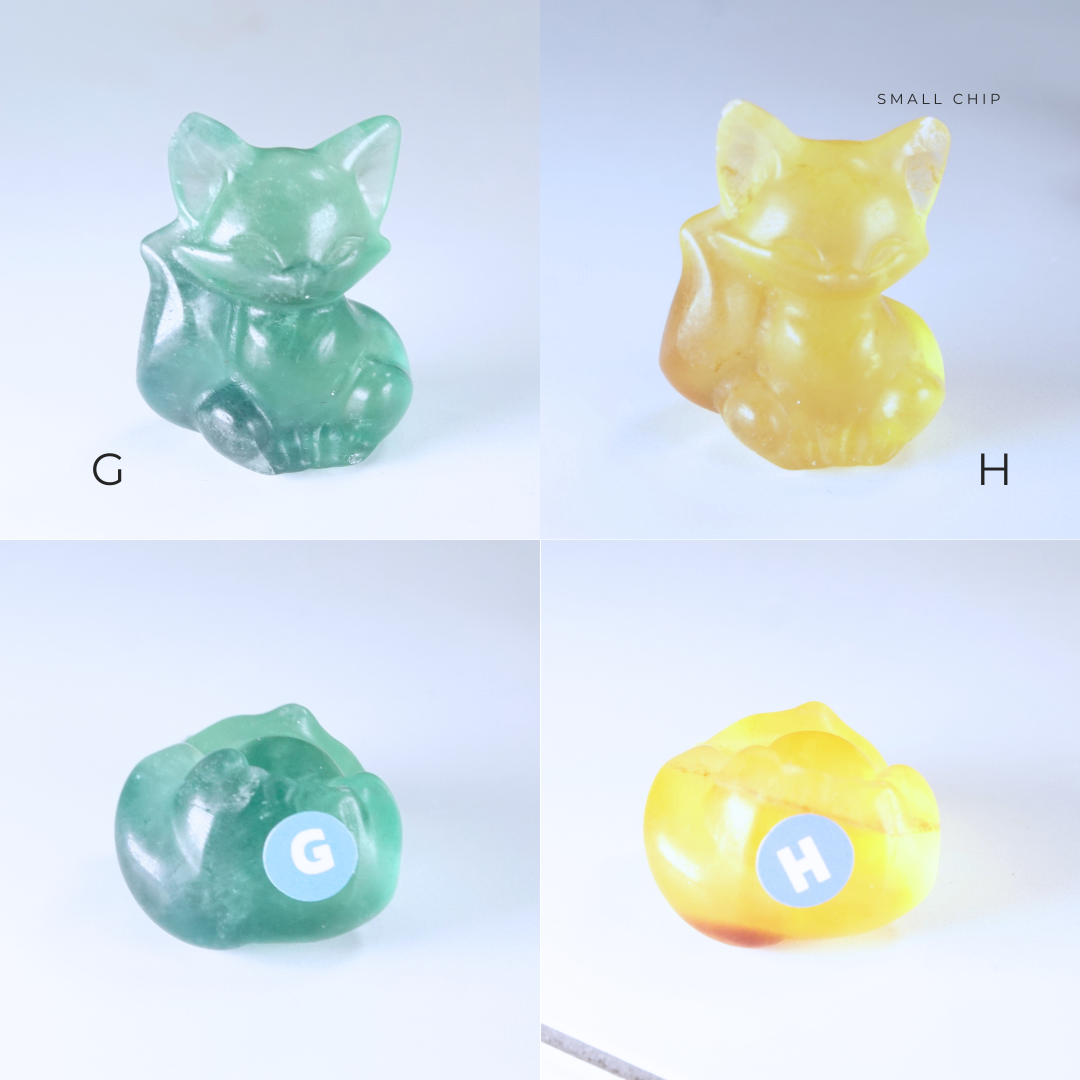 MINI Candy Fluorite Fox Carving | Pick Your Favorite