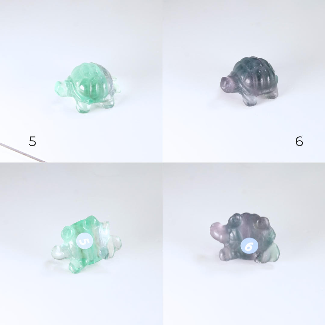 MINI Rainbow Fluorite Turtle Carving | Pick Your Favorite