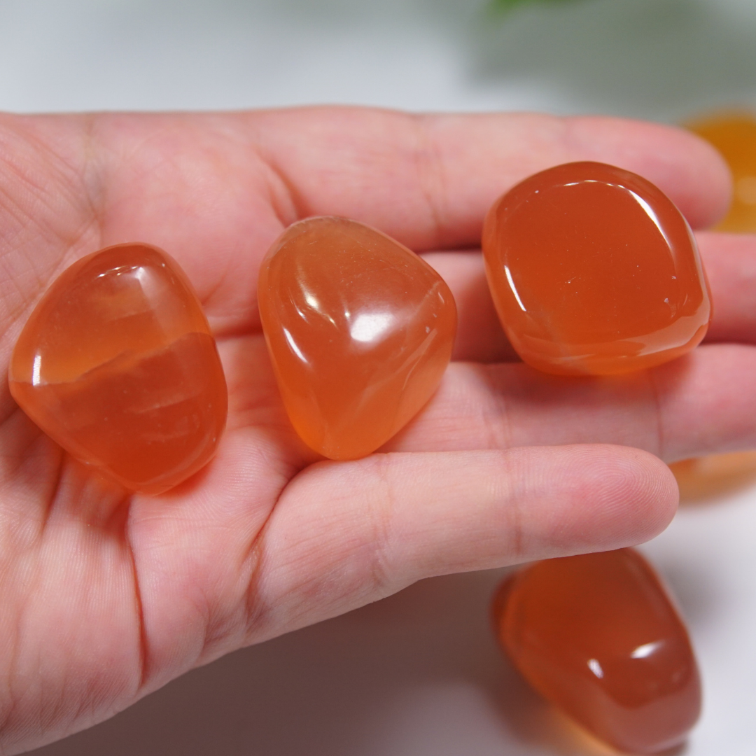 Honey Calcite Palms & Tumbles From Pakistan - Intuitively Selected