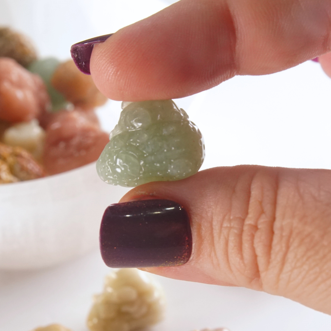MINI Alashan Agate Sleepy Elephant On Peanut Carving | Intuitively Chosen