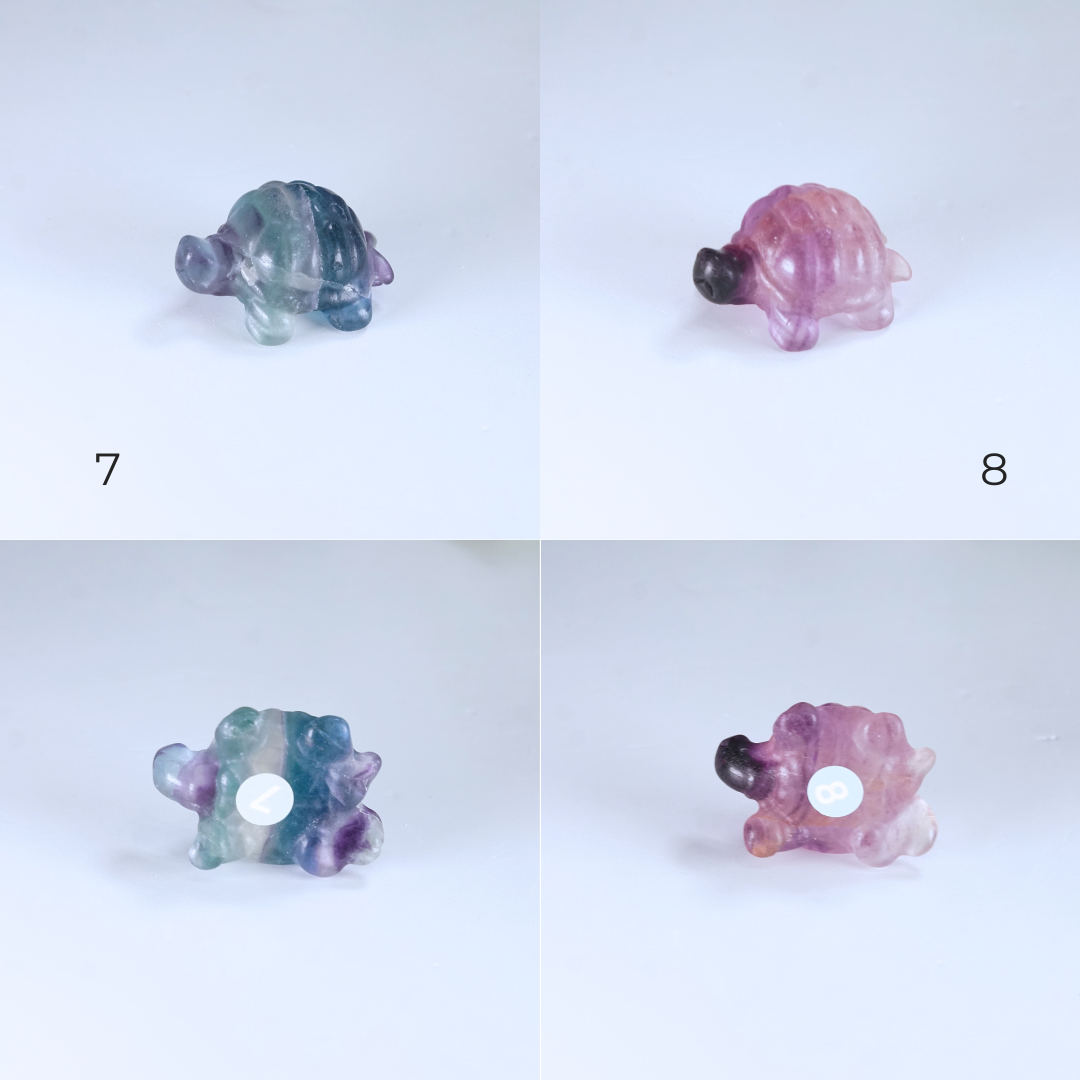 MINI Rainbow Fluorite Turtle Carving | Pick Your Favorite