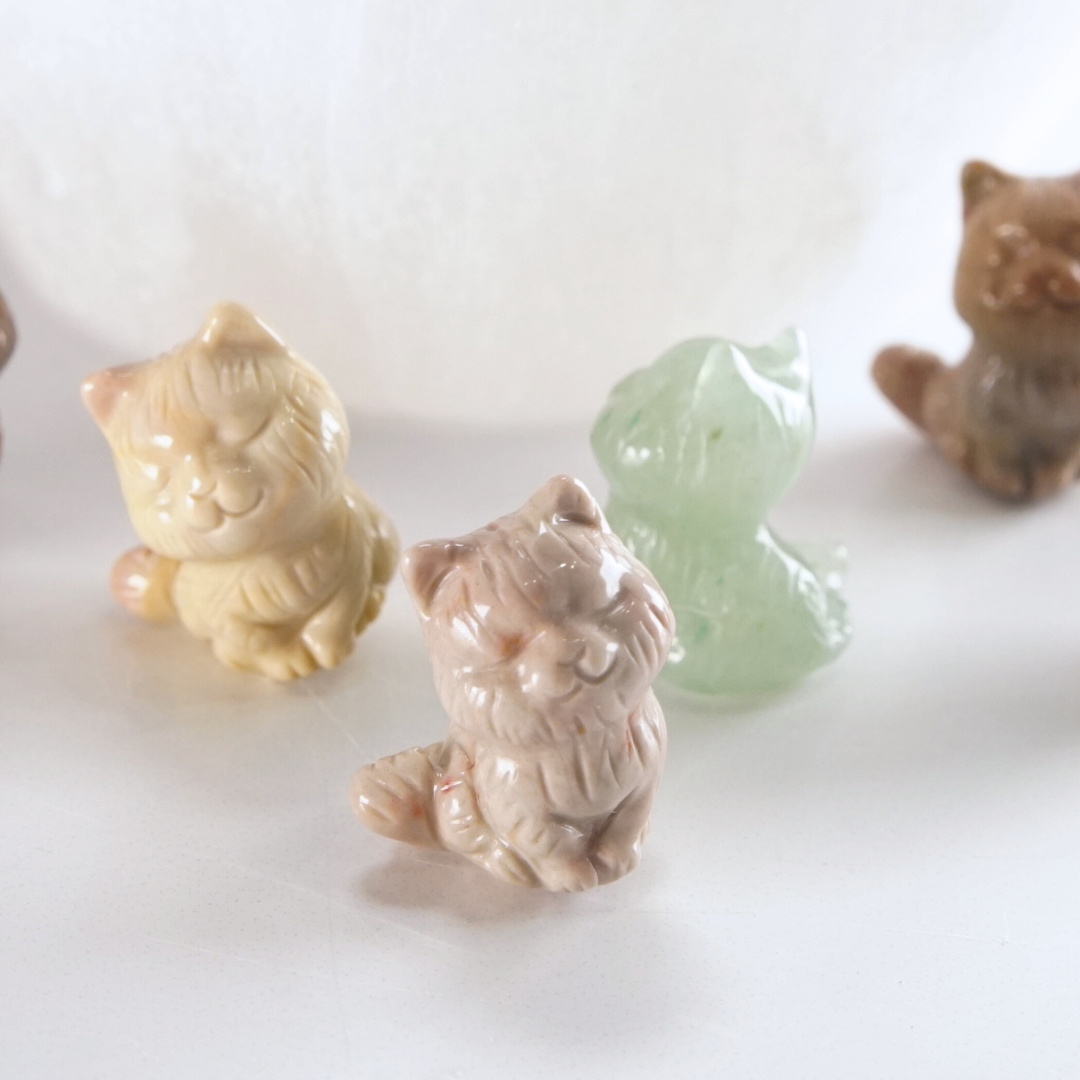 MINI Alashan Agate Sitting Cat Carving | Intuitively Chosen