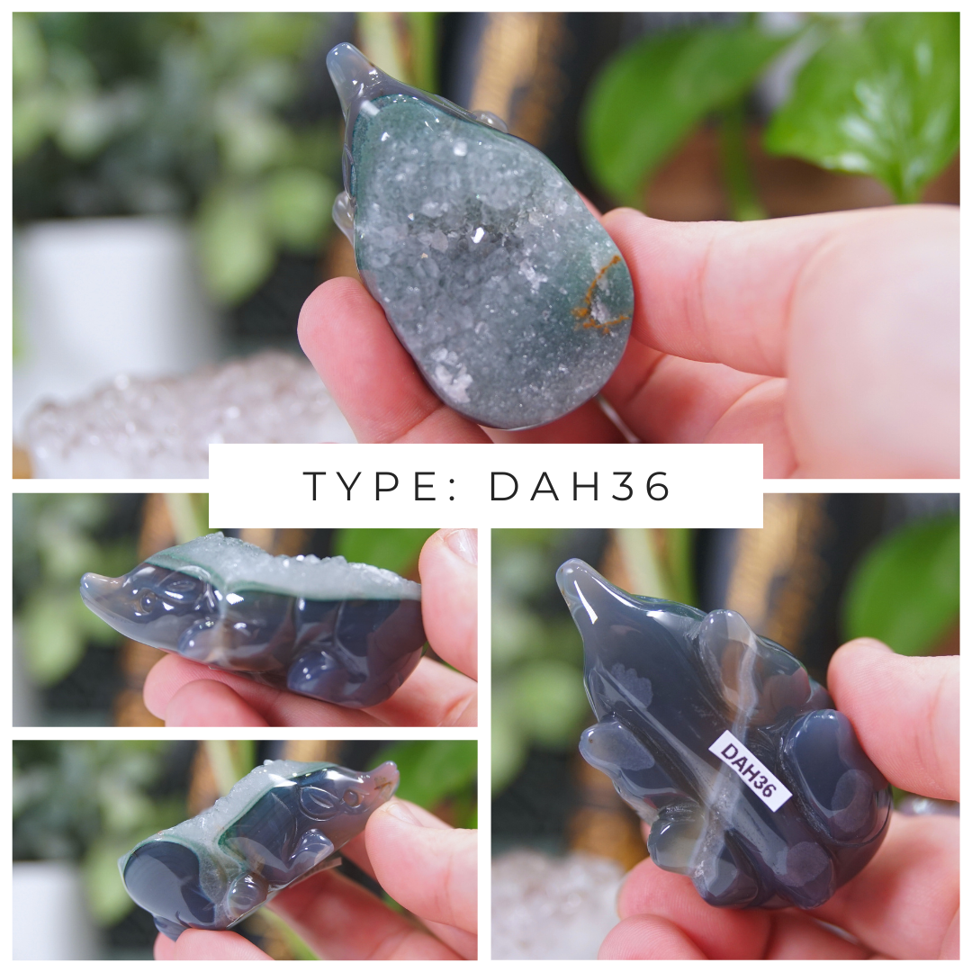 Agate & Amethyst Hedgehog Carvings