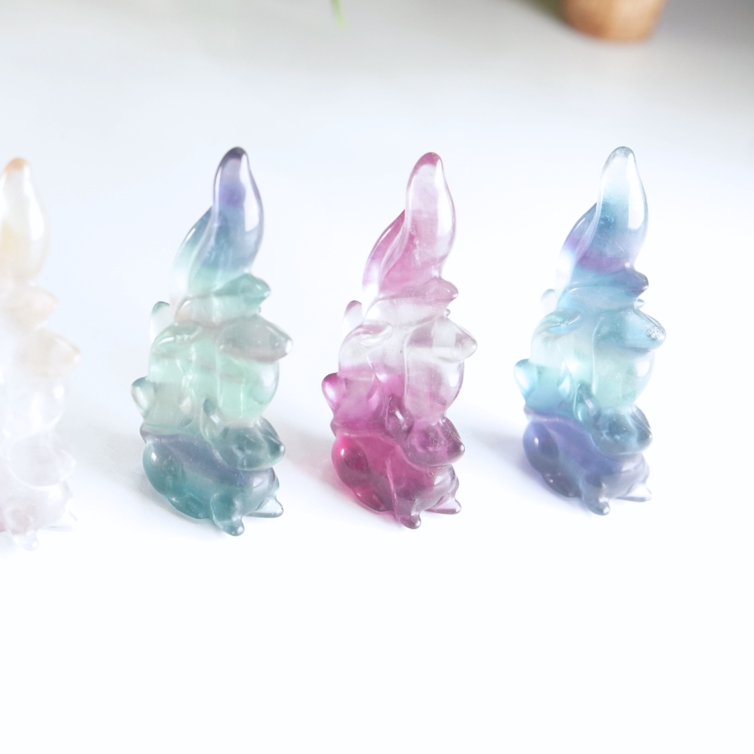 MINI Candy Fluorite Fox Carving | Pick Your Favorite