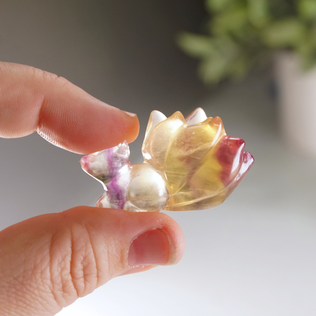 MINI Candy Fluorite Fox Carving | Intuitively Chosen