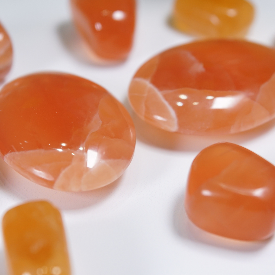 Honey Calcite Palms & Tumbles From Pakistan - Intuitively Selected