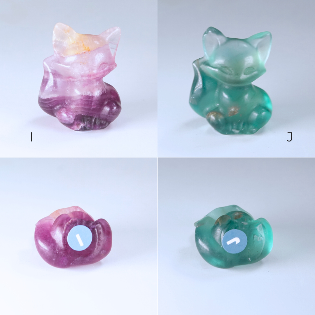MINI Candy Fluorite Fox Carving | Pick Your Favorite