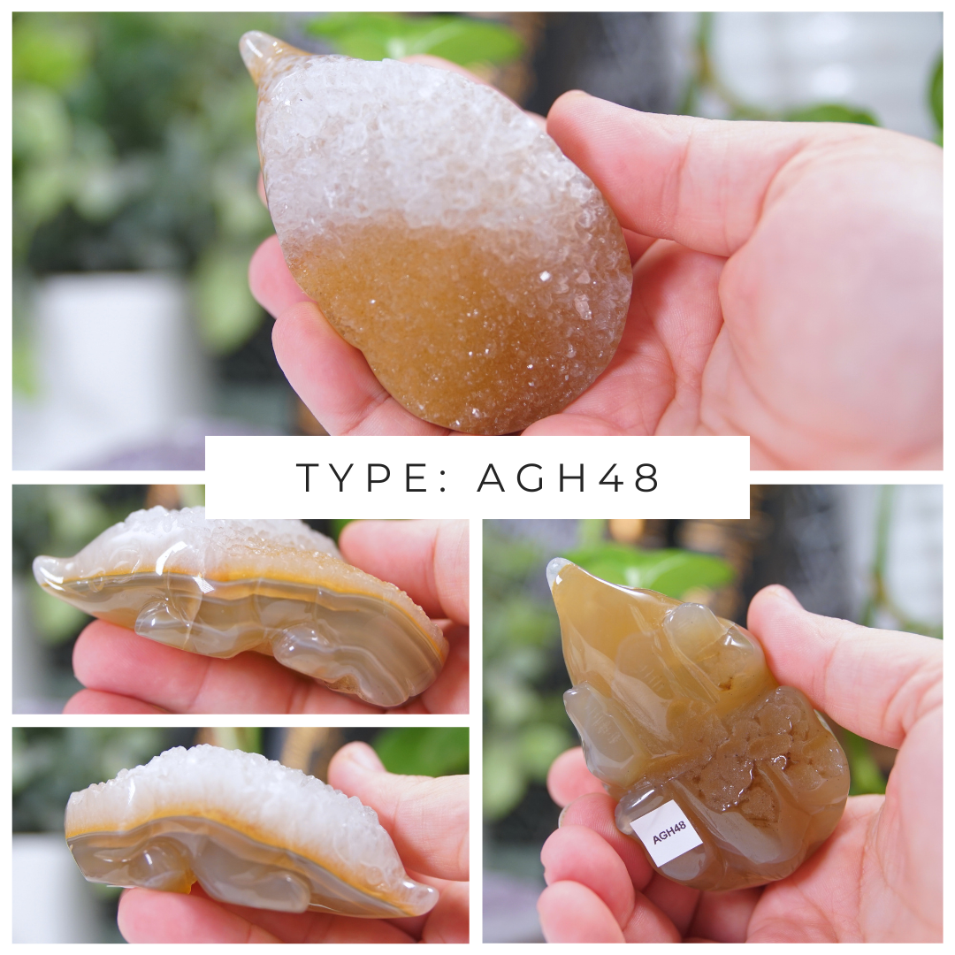 Agate & Amethyst Hedgehog Carvings