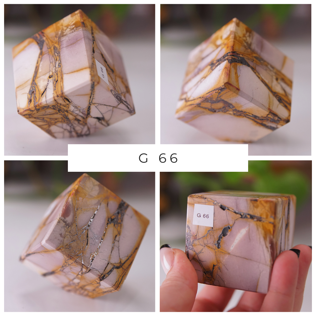 Eggshell Cream And White With Hematite Mookaite Cubes | Pick Your Favorite