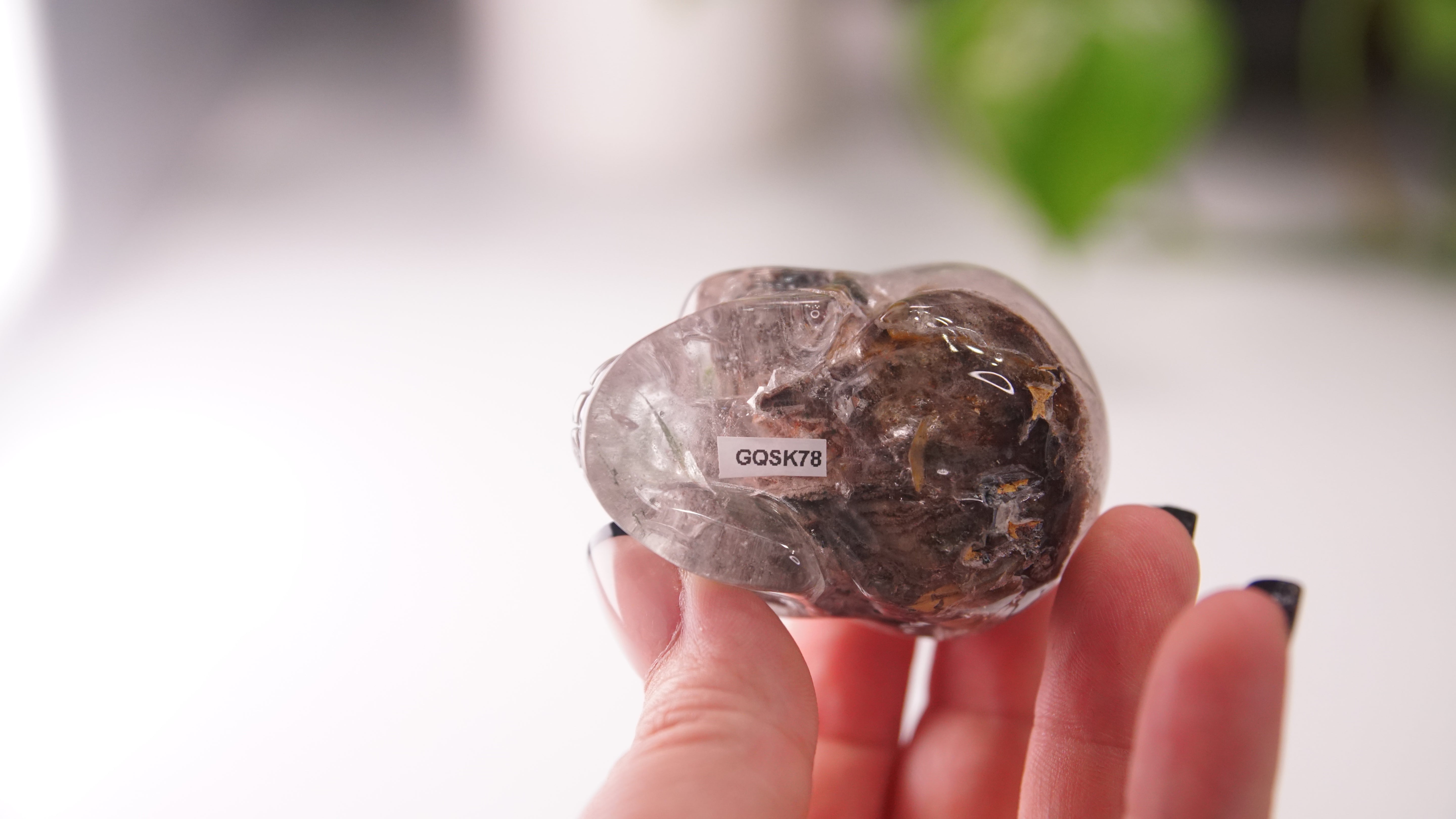Garden Quartz Skulls Lodolite With Inclusions Crystal Carving (Large)