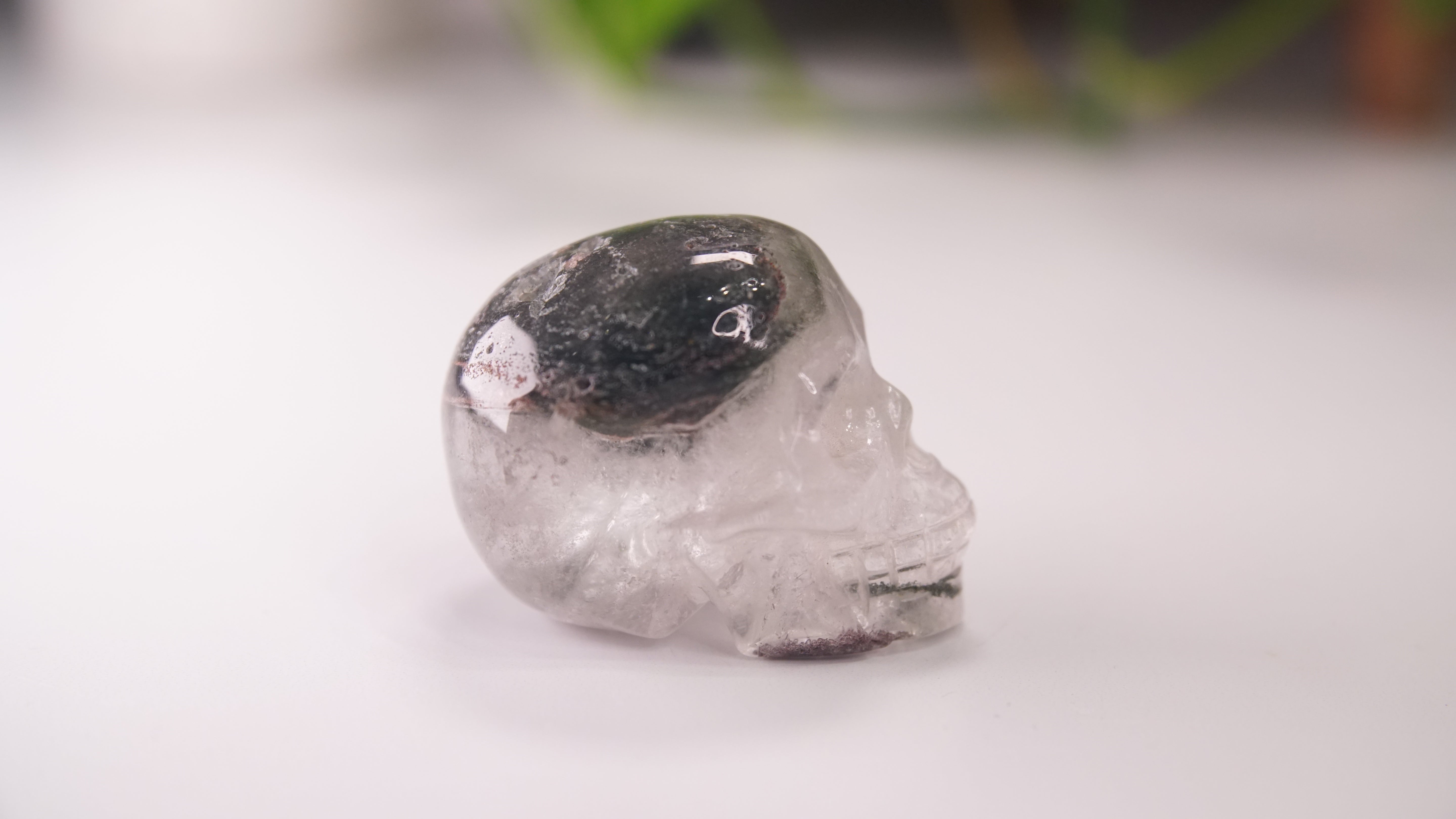 Garden Quartz Skulls Lodolite With Inclusions Crystal Carving (Large)