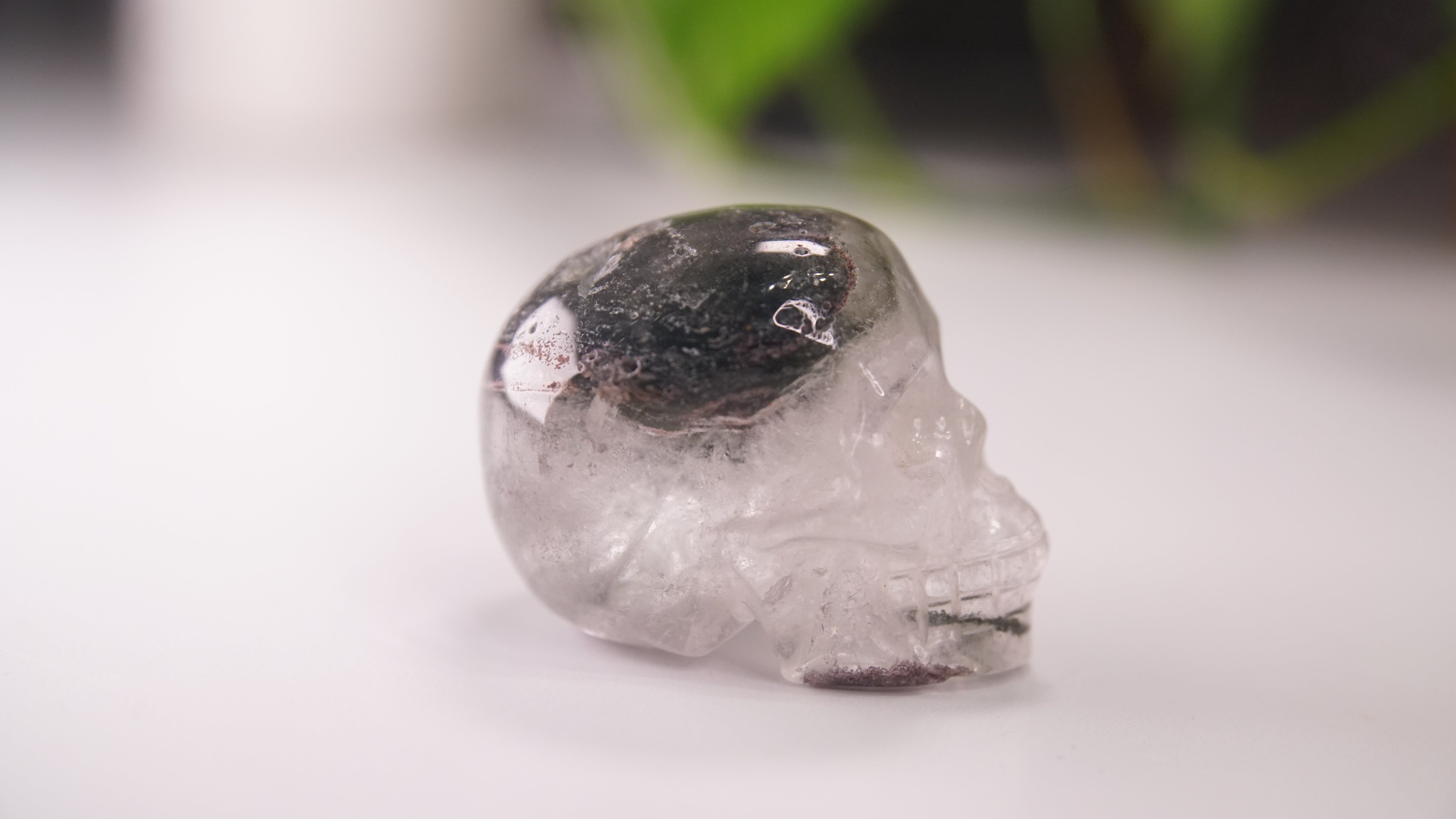 Garden Quartz Skulls Lodolite With Inclusions Crystal Carving (Large)