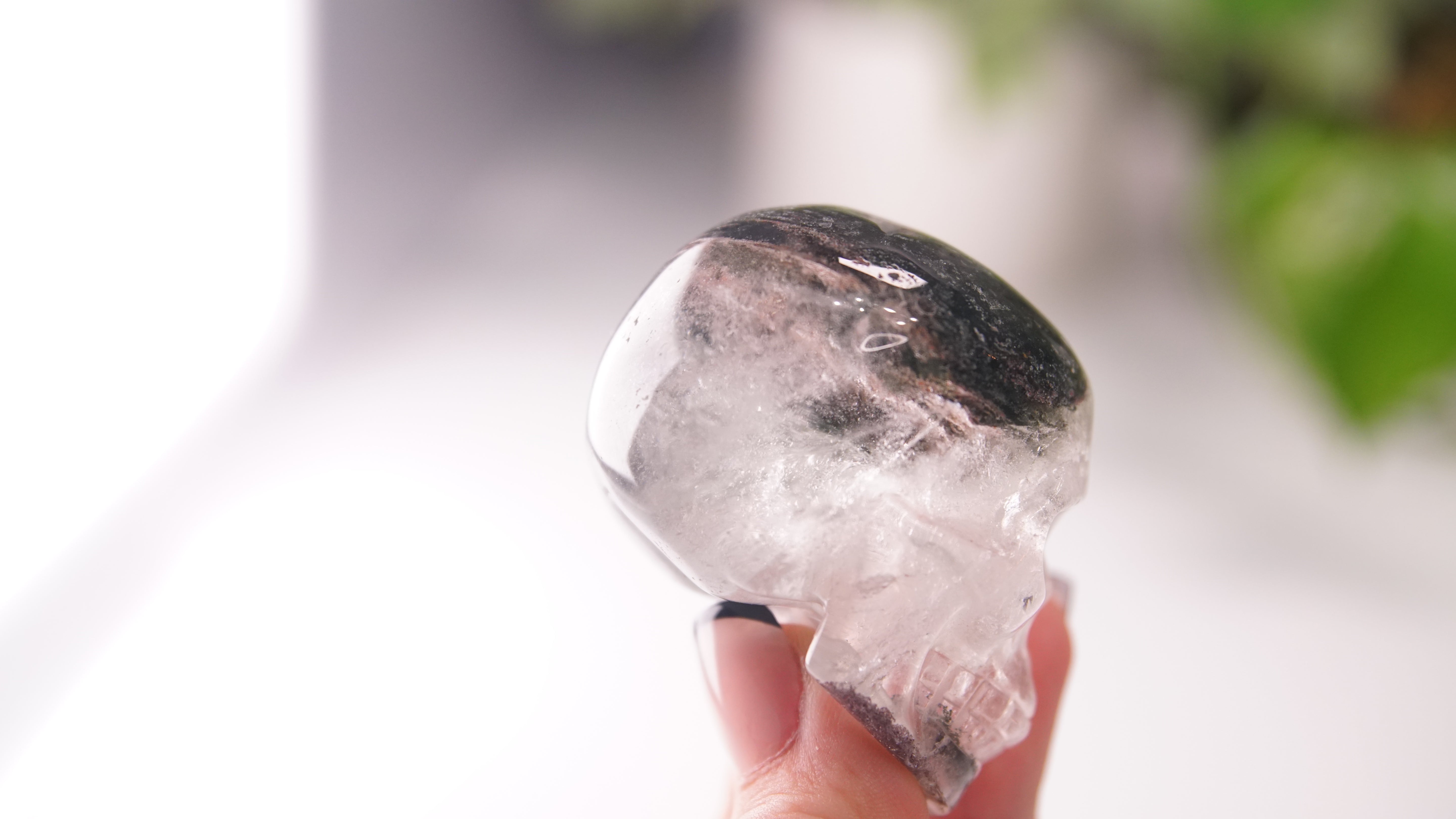 Garden Quartz Skulls Lodolite With Inclusions Crystal Carving (Large)