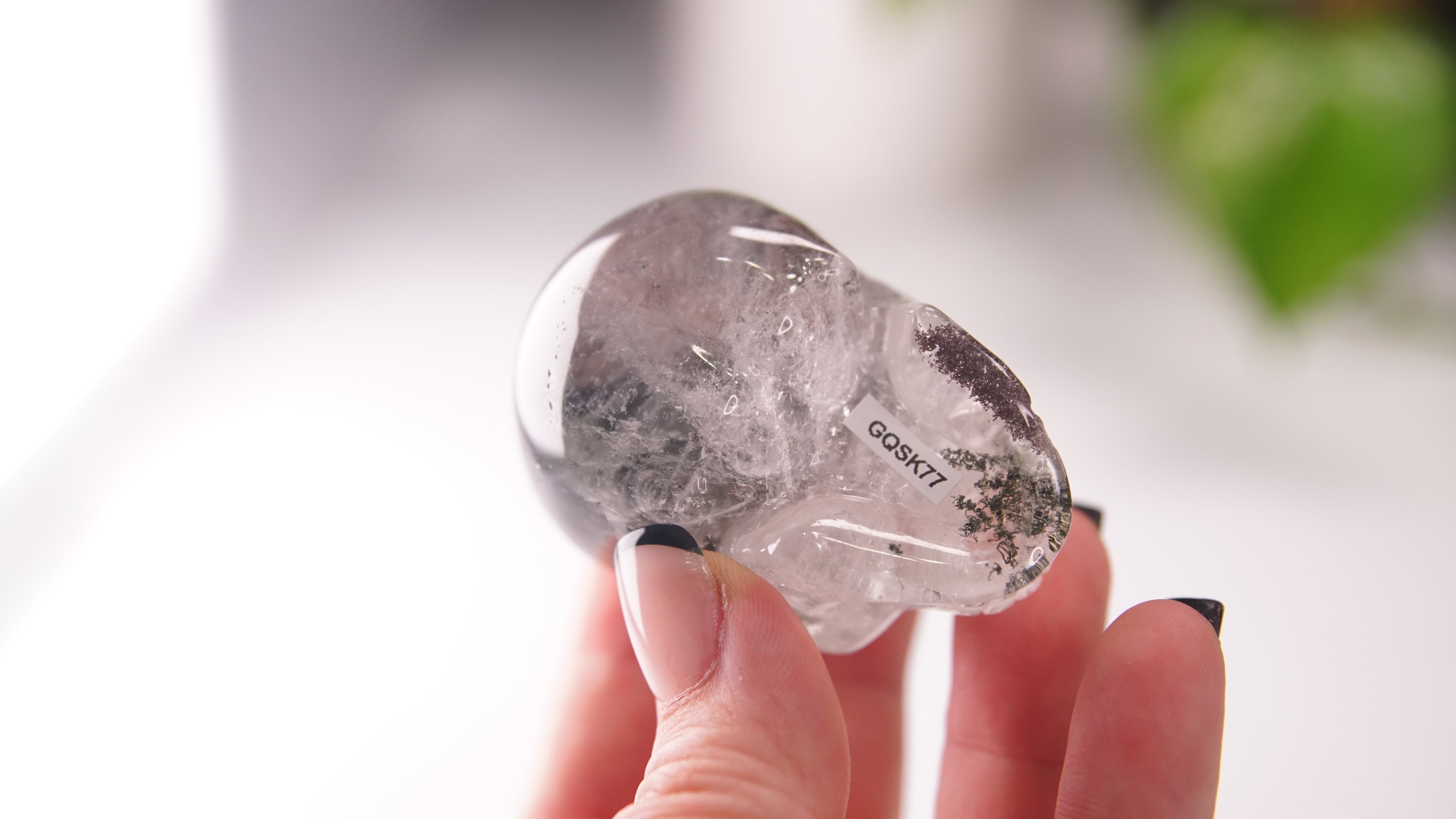 Garden Quartz Skulls Lodolite With Inclusions Crystal Carving (Large)