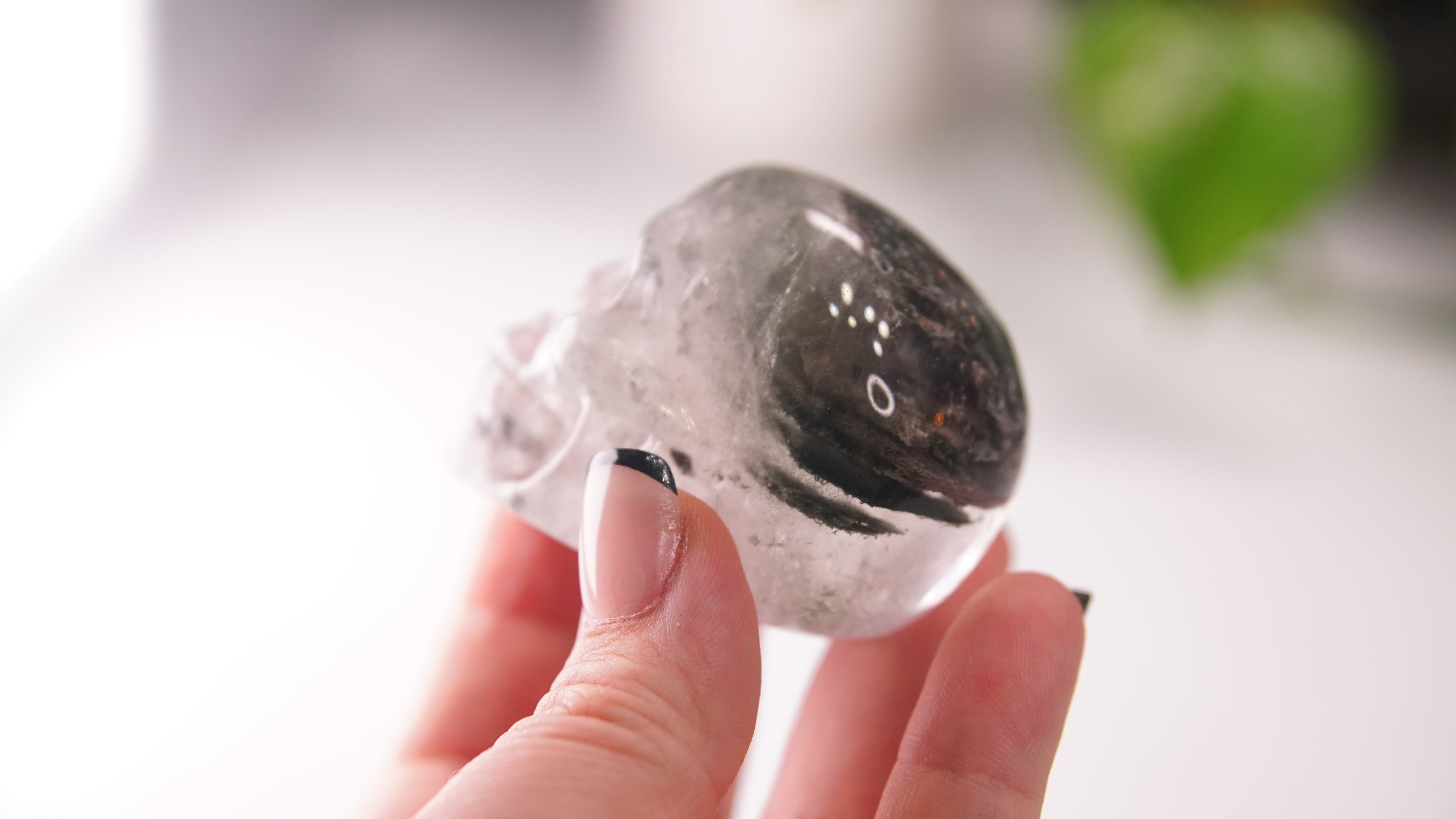 Garden Quartz Skulls Lodolite With Inclusions Crystal Carving (Large)