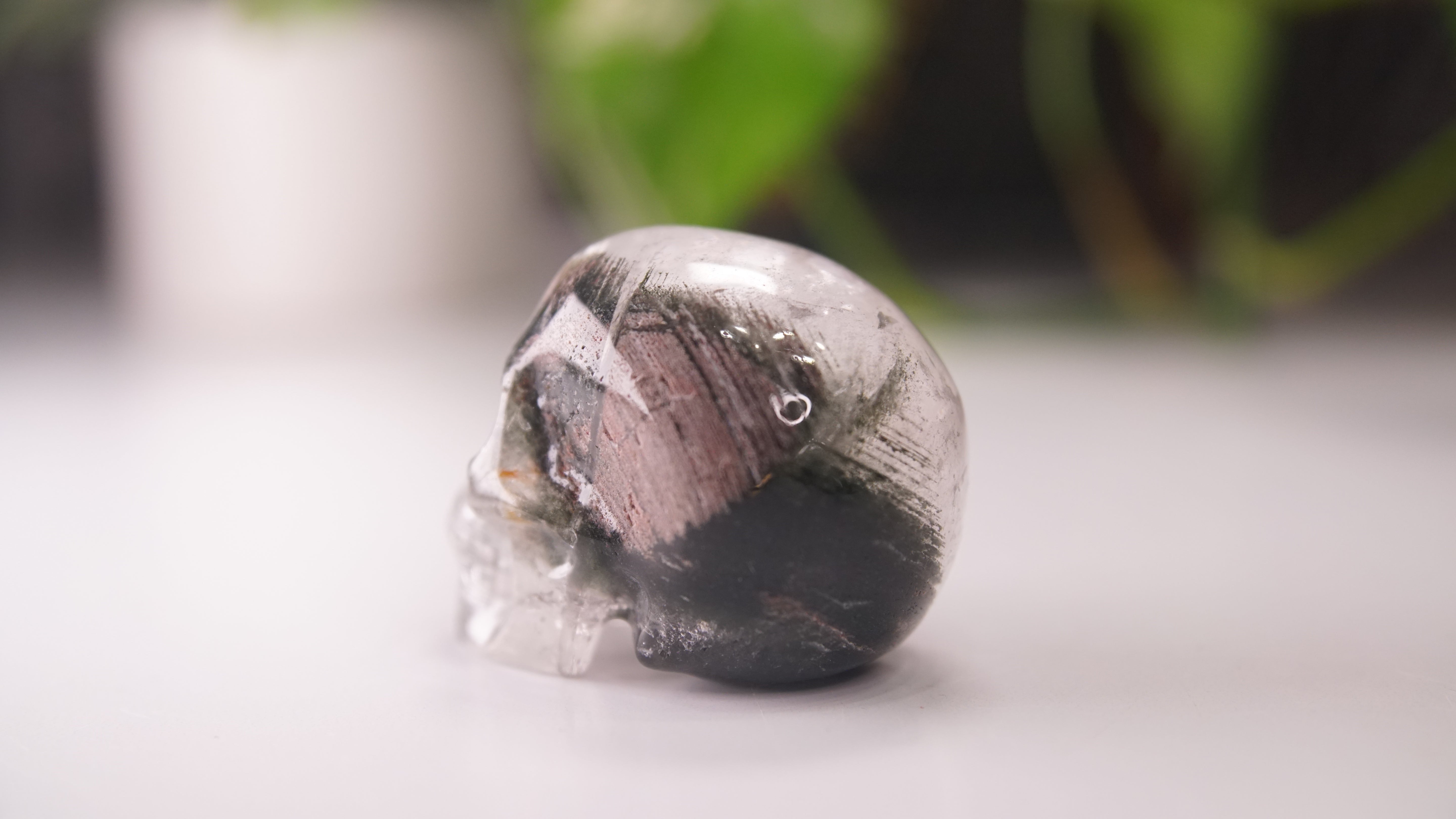 Garden Quartz Skulls Lodolite With Inclusions Crystal Carving (Large)