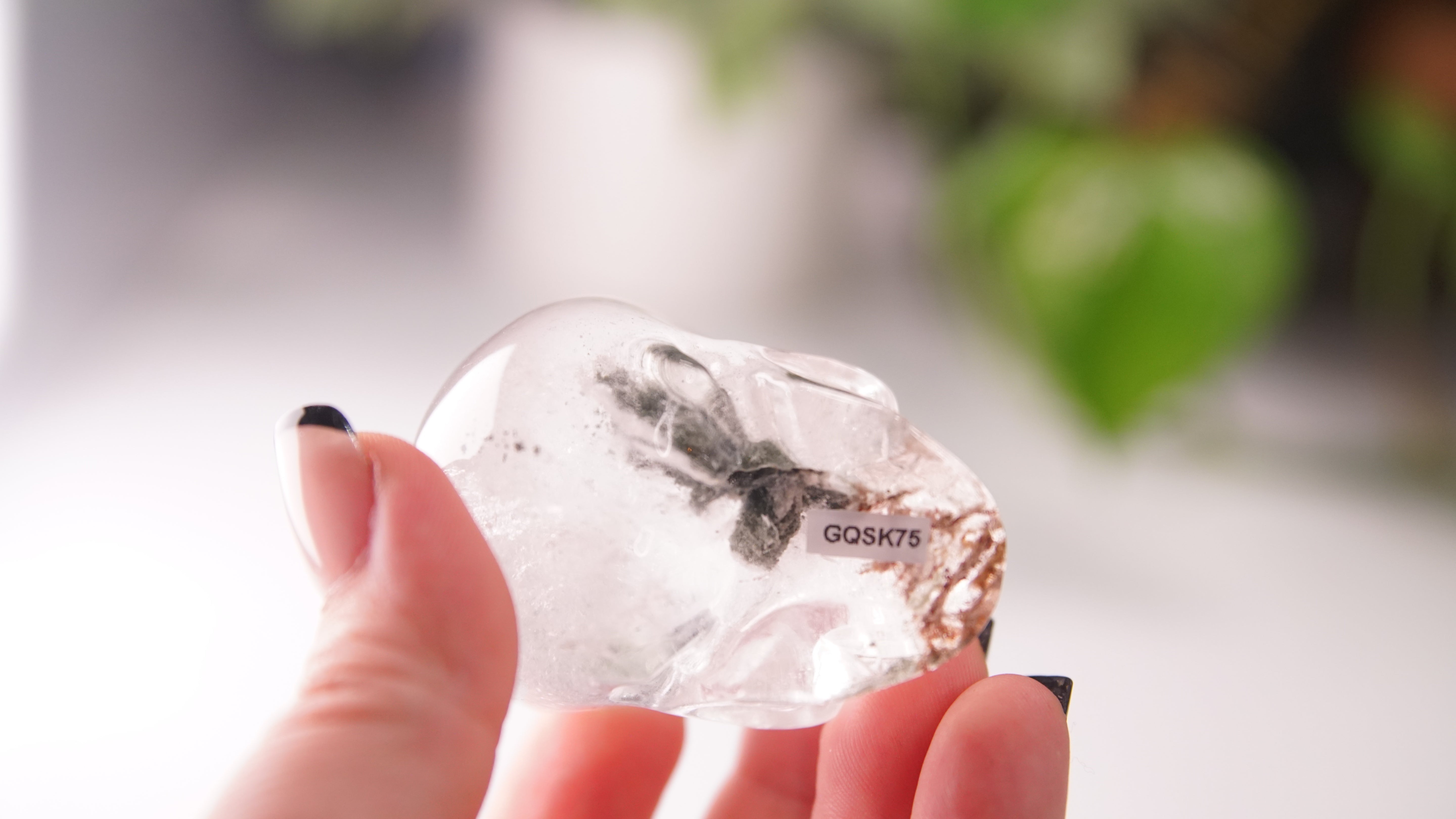 Garden Quartz Skulls Lodolite With Inclusions Crystal Carving (Large)