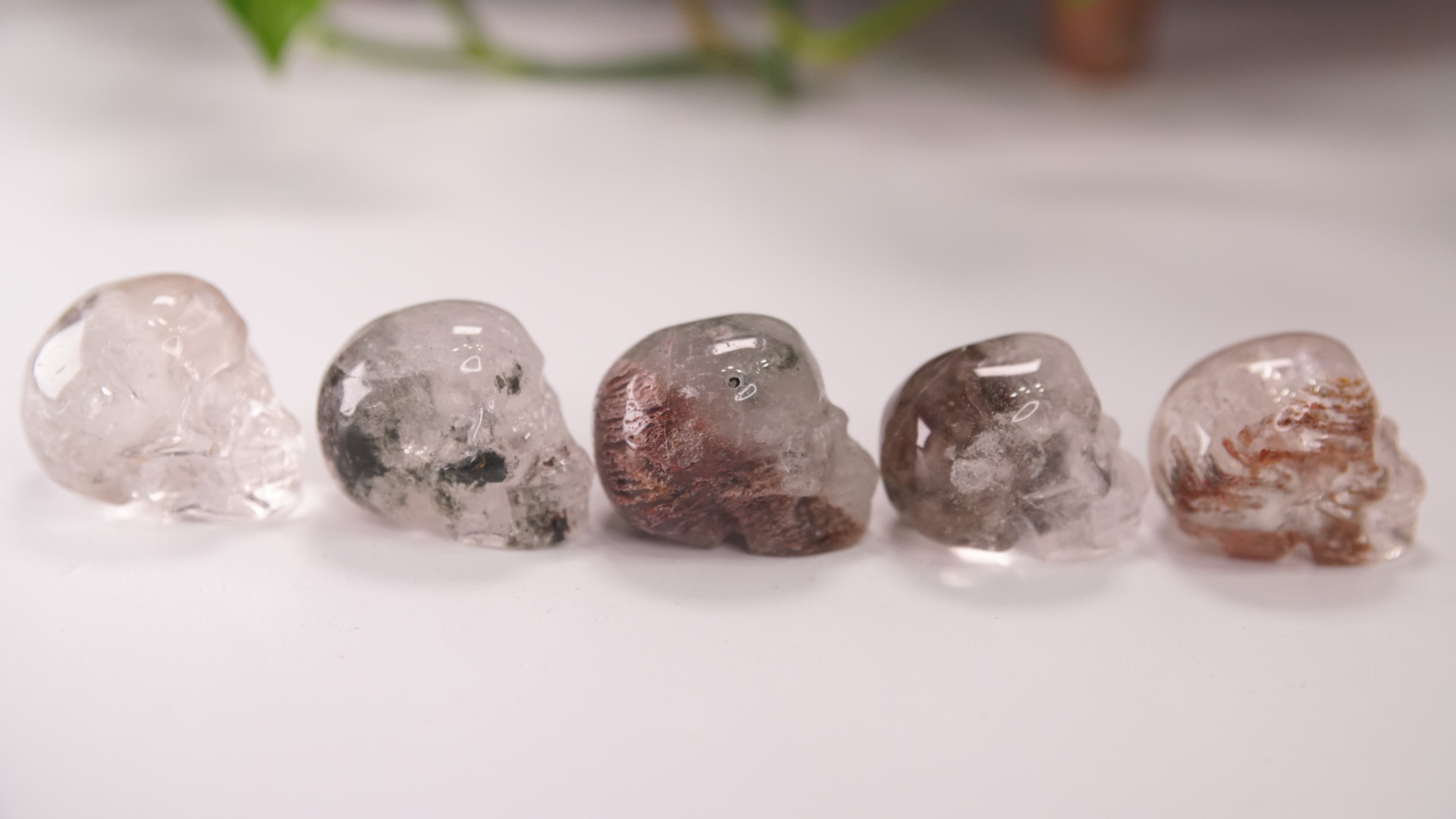 Garden Quartz Skulls Lodolite With Inclusions Crystal Carving (Small)