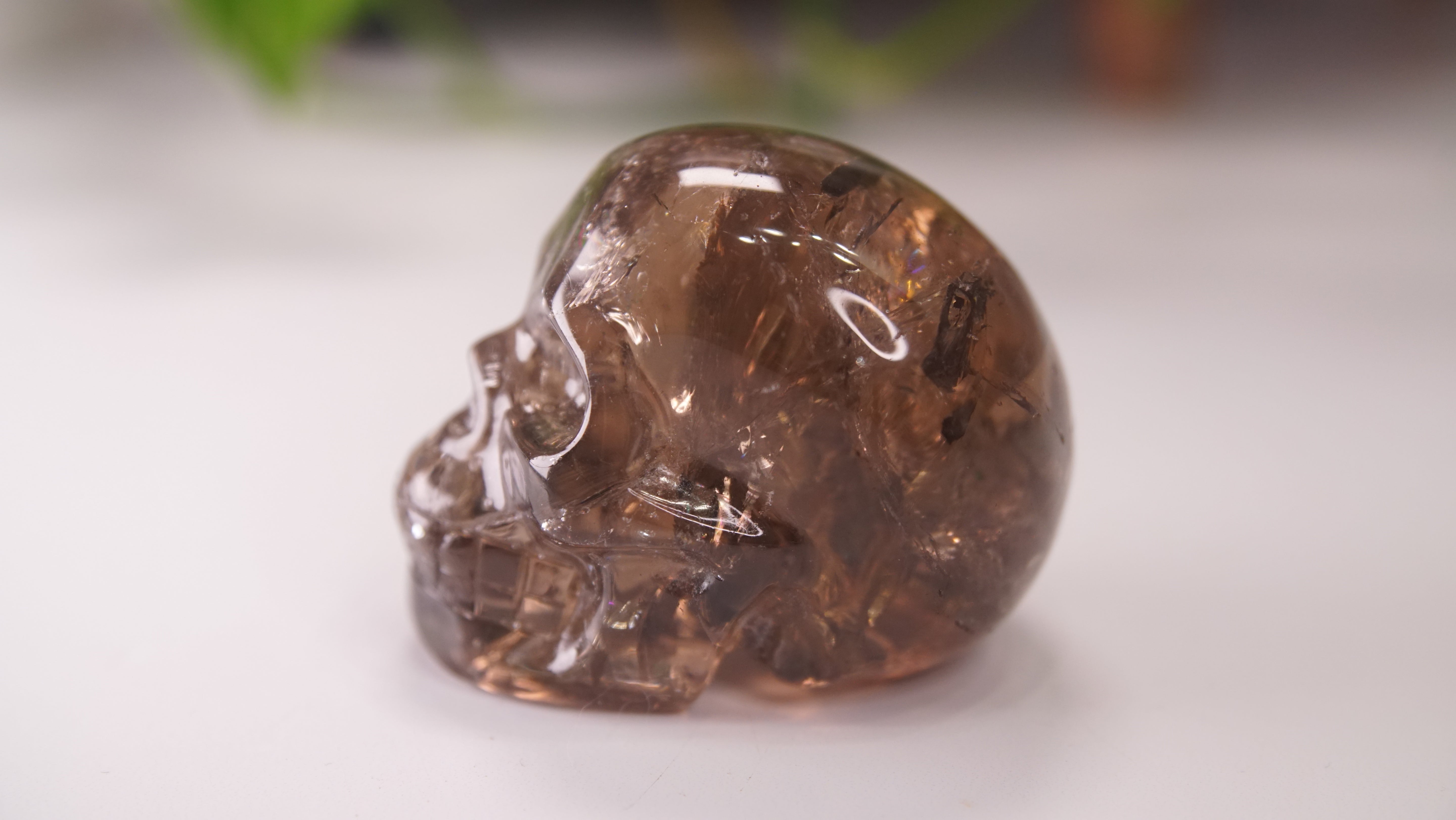 High Quality Smoky Quartz With Inclusions Crystal Carving
